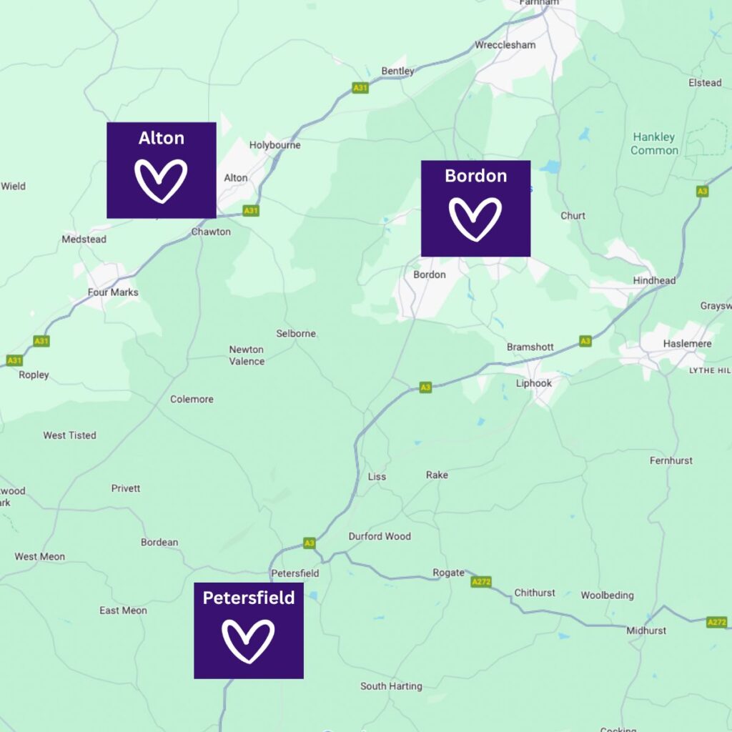 Map showing all lcoations of the groups